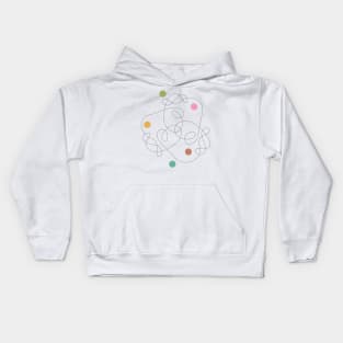 One Line Drawing Mid Century Modern Kids Hoodie